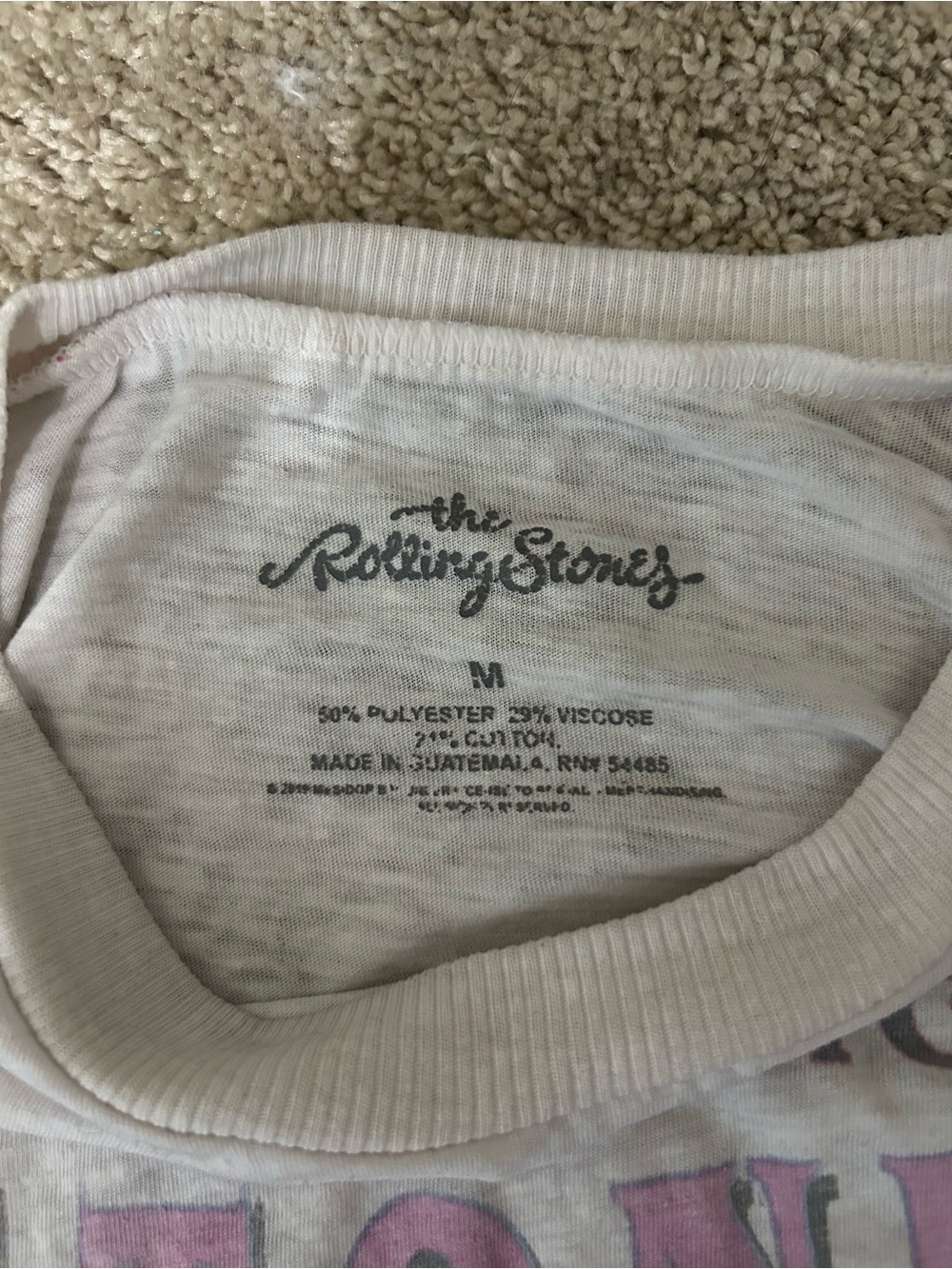 the Rolling Stones White Tee with Pink/Purple Graphic - Picture 2 of 2
